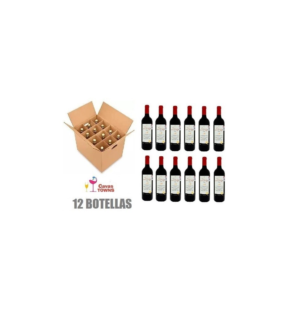 Caja 12 Botellas Vino Tinto Español La Arena Roja 750 ml - Cavas Towns Caja 12 Botellas Vino Tinto Español La Arena Roja 750 ml - Cavas Towns